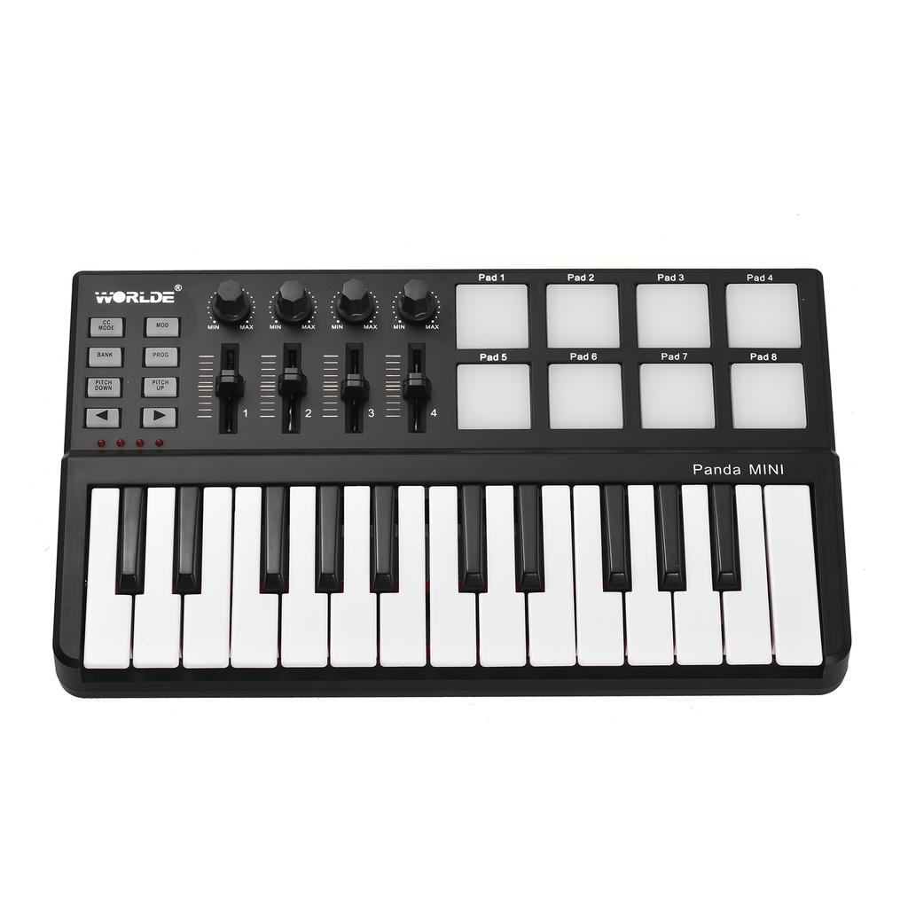WORLDE Panda Mini Portable Mini 25 Key USB Keyboard and Drum Pad MIDI Controller