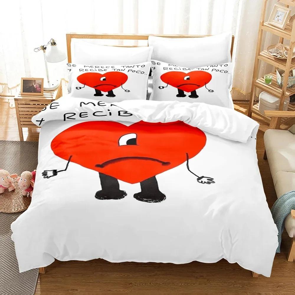 Bad Bunny Un Verano Sin Ti Bettbezug-Set Mode Leinwandbild Bettwäsche-Set, für Erwachsene Jugendliche Full Queen Size Bettdeckenbezug-Sets