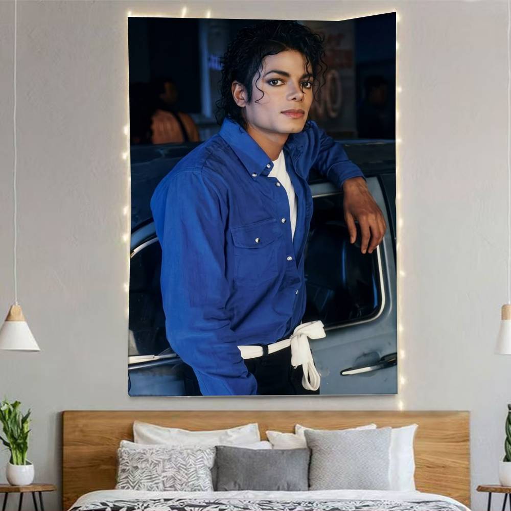 Kráľ Popu Michael Jackson Vlajky Nástenná Dekorácia Pozadie Umelecký Transparent Pre Spálňu Domov Vonkajšia Výzdoba 125x150cm (50x60in)