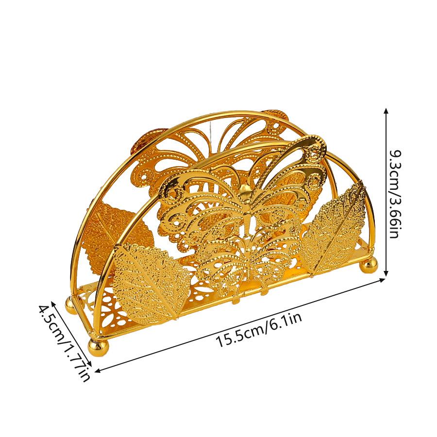 

1 Pcs Metal Paper Napkin Holder Vintage Gold Color Butterfly Tissue Storage Holder for Table Vanity Dresser Office Home decor золотой