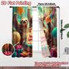 2pcs, 2D FLAT PRINTING Curtains (Without Rod) Sloth Party Time Chic Curtain Cloth Prints Light Filtering Curtains Thermal