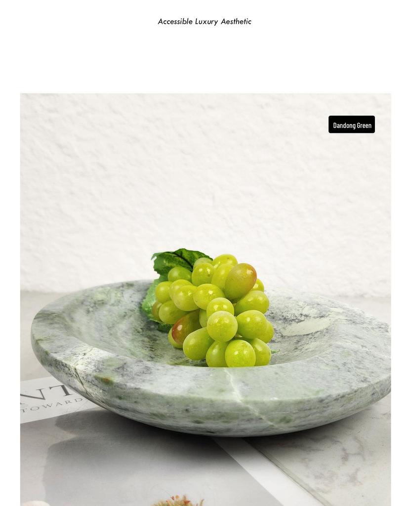 Modern Marble Tray: Elegant Fruit Plate for Living Room, Bedroom, and Coffee Table Decor