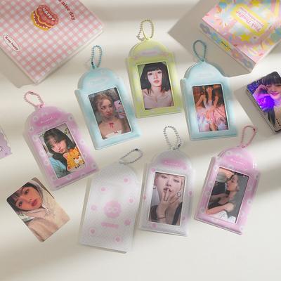 3inch Fish Cake Card Holder Kpop Pocards Protector Pendant Fashion Mini Po Album Idol Po Sleeves Keyring