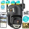 10MP PTZ IP Camera 8MP 4K Outdoor Dual Lens Dual Screen 5G WIFI Camera AI Tracking Security Protection CCTV Surveillance Camera