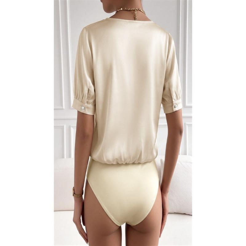 Tuta Corta Elegante Casual Estiva Monopezzo in Raso Liscio da Donna