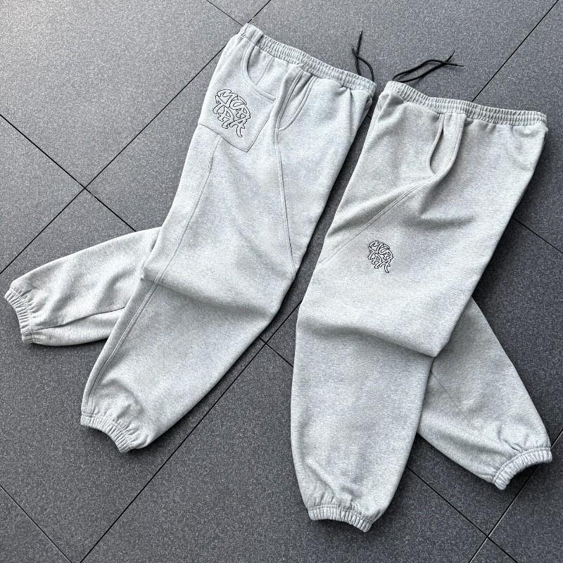 Mertra Męski Zestaw Bluza i Spodnie Dresowe Retro Luźny Krój Haftowany Streetwear Casualowy Zestaw 2-częściowy