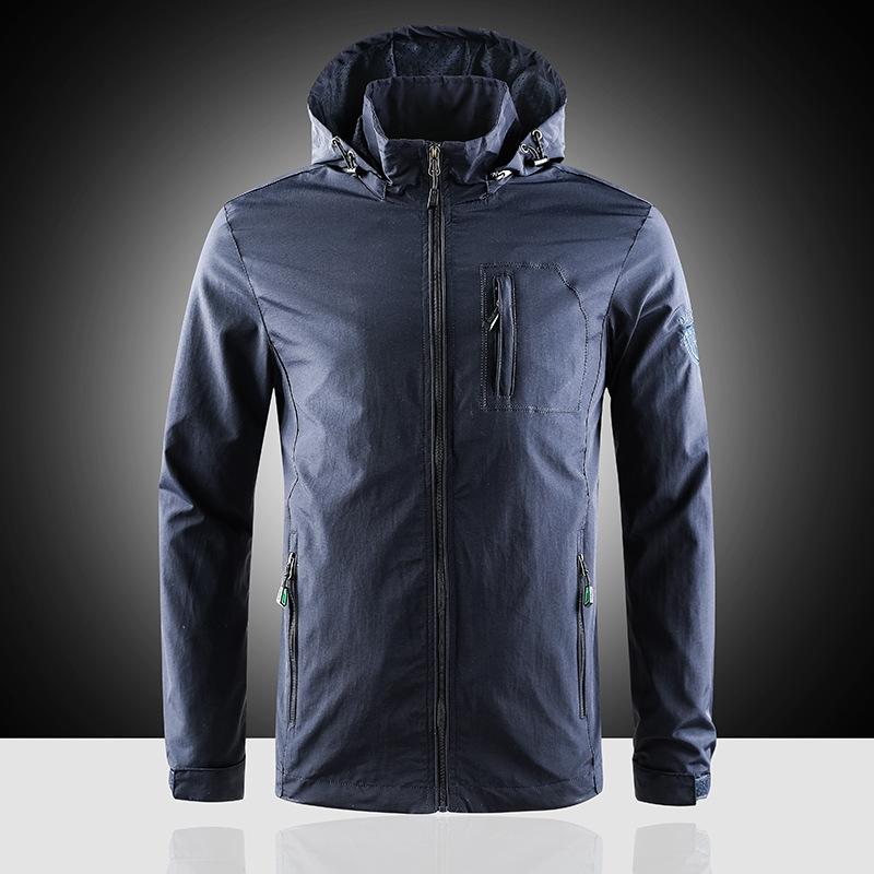 Chaqueta de hombre Chaqueta de primavera y otoño Chaqueta de exterior informal de gran tamaño Ropa de secado rápido Chaqueta de hombre Cortavientos