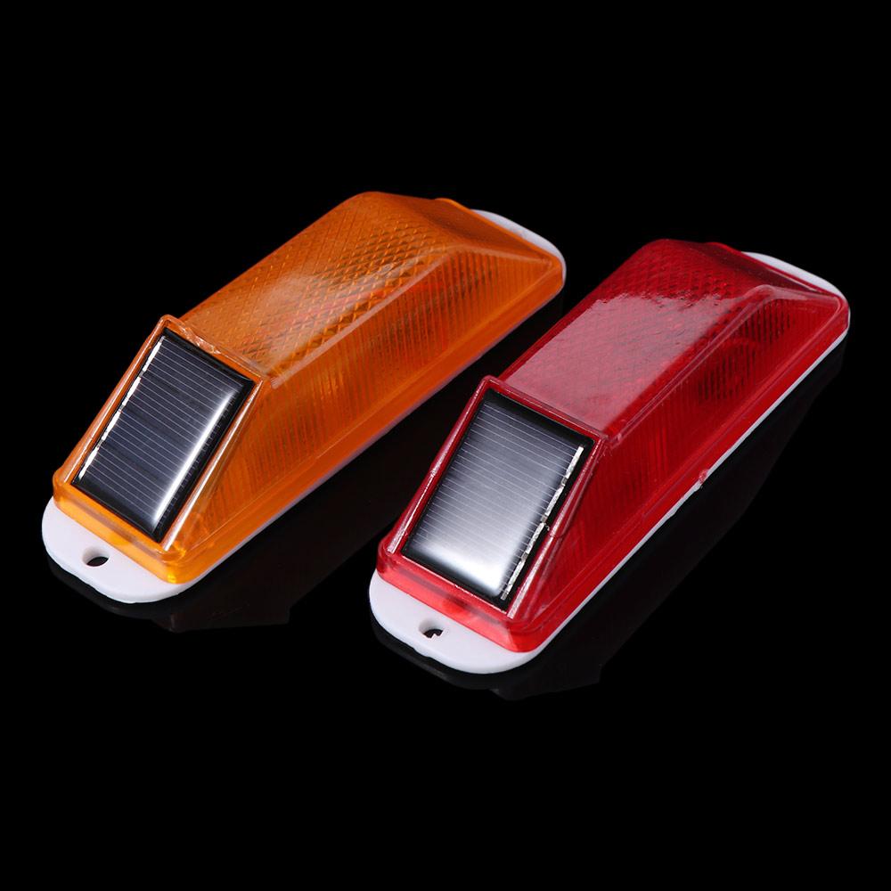 2pcs Solar Powered Car Side Marker Light Double Side Car Emergency Light Warning LED Lamp Emergency