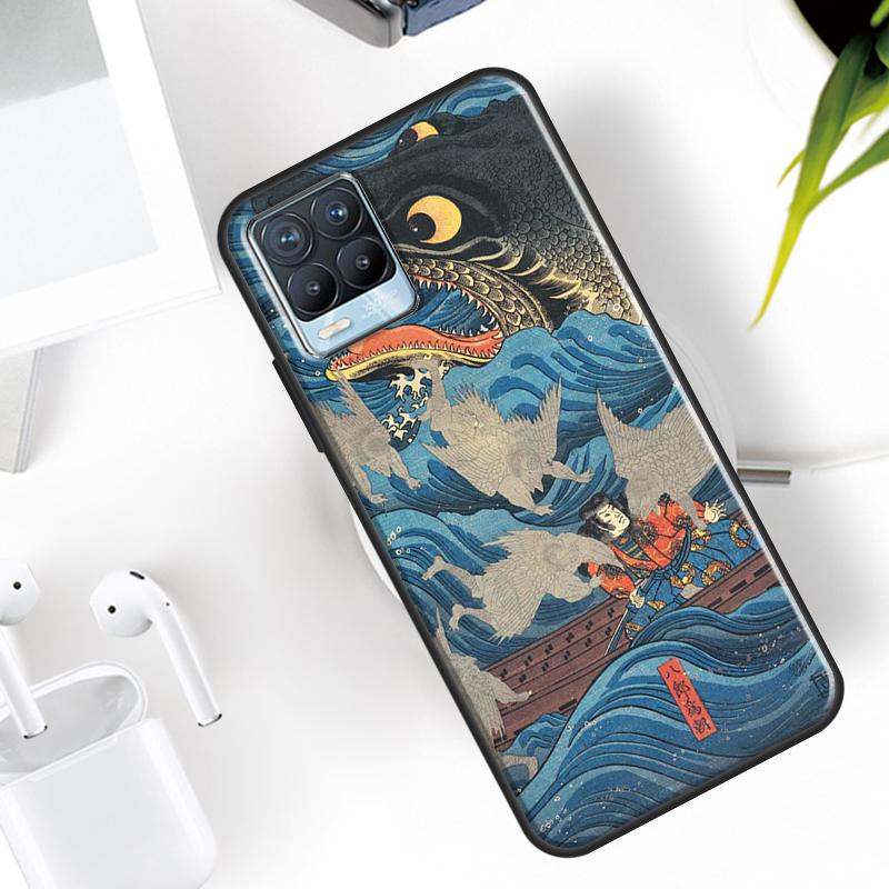 Japanese Pub Wave Anime Art Case For Realme 15 14 11 12 13 Pro Plus GT7 Pro GT6 C55 C51 C53 C35 C33 C61 C65 C67 C71 C75