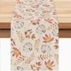 Autumn Leaves Pumpkin Table Runner: Linen Thanksgiving Decoration for Kitchen & Dining