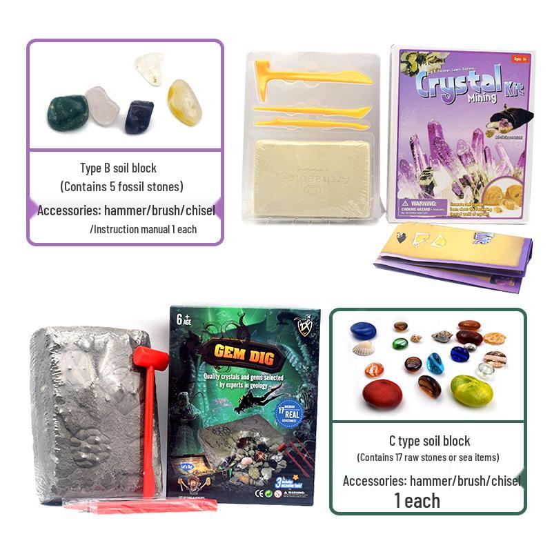 Dinosaur Fossil & Gem Excavation DIY Kit – Educational Archaeological Toy for Kids