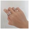 925 Sterling Silver Rings For Women Geometric Fine Jewelry Finger Adjustable Simple Vintage Chain Ring For Party Birthday Gift