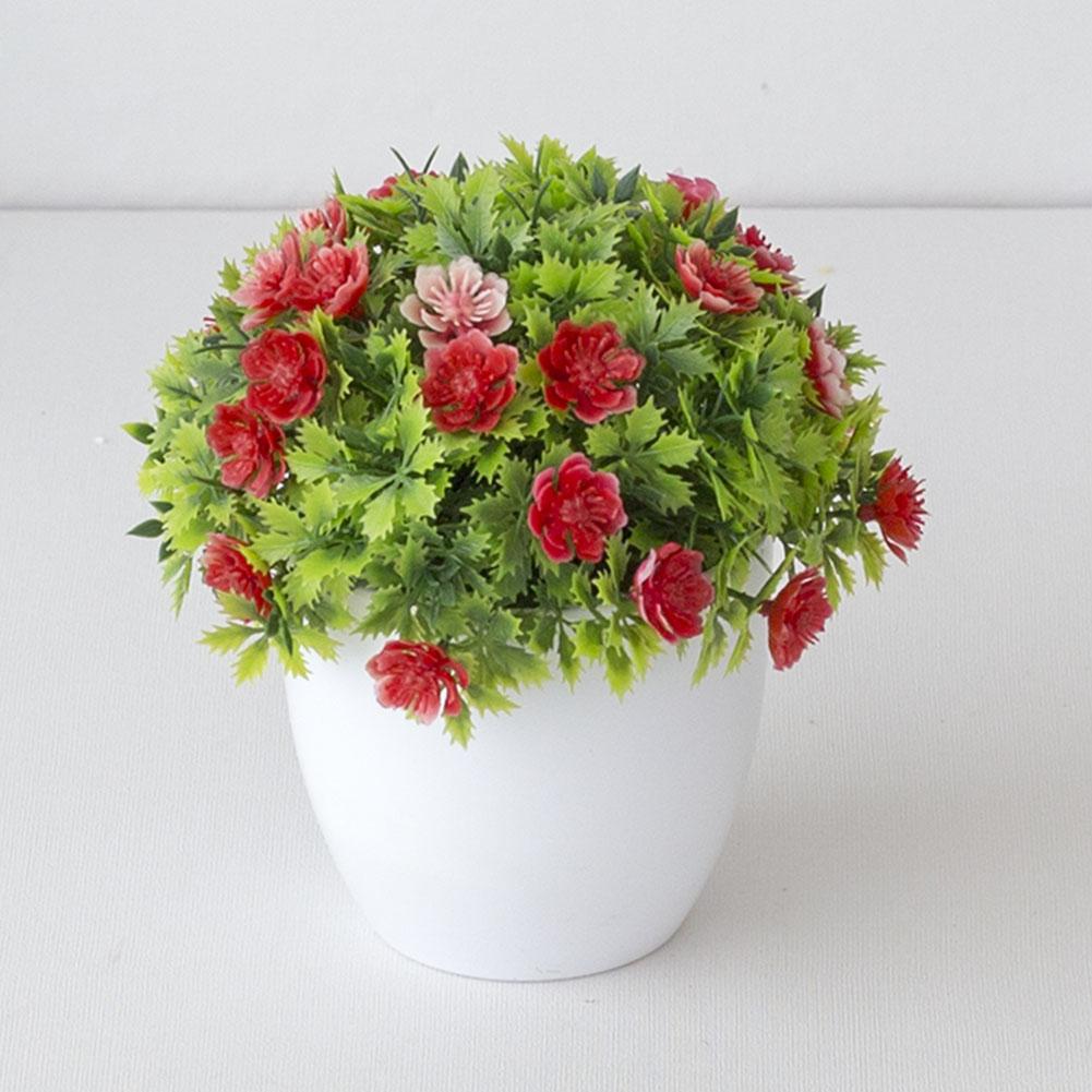 1 X Artificial Plants Green Bonsai Small Tree Pot Plants Fake Flower Potted Ornaments For Home Garden Floral Decoration