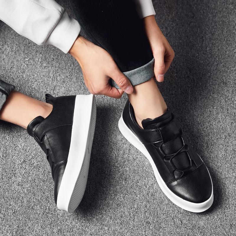 

Брендовая мужская кожаная повседневная обувь, лоферы без шнуровки, белые мужские туфли на платформе, модная обувь для отдыха, обувь для вождения, мягкие мокасины 41 чёрный