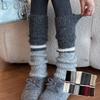 Hollige Baronte Woll-Kontrast-Stapelstrick-Beinwärmer Lange Socken