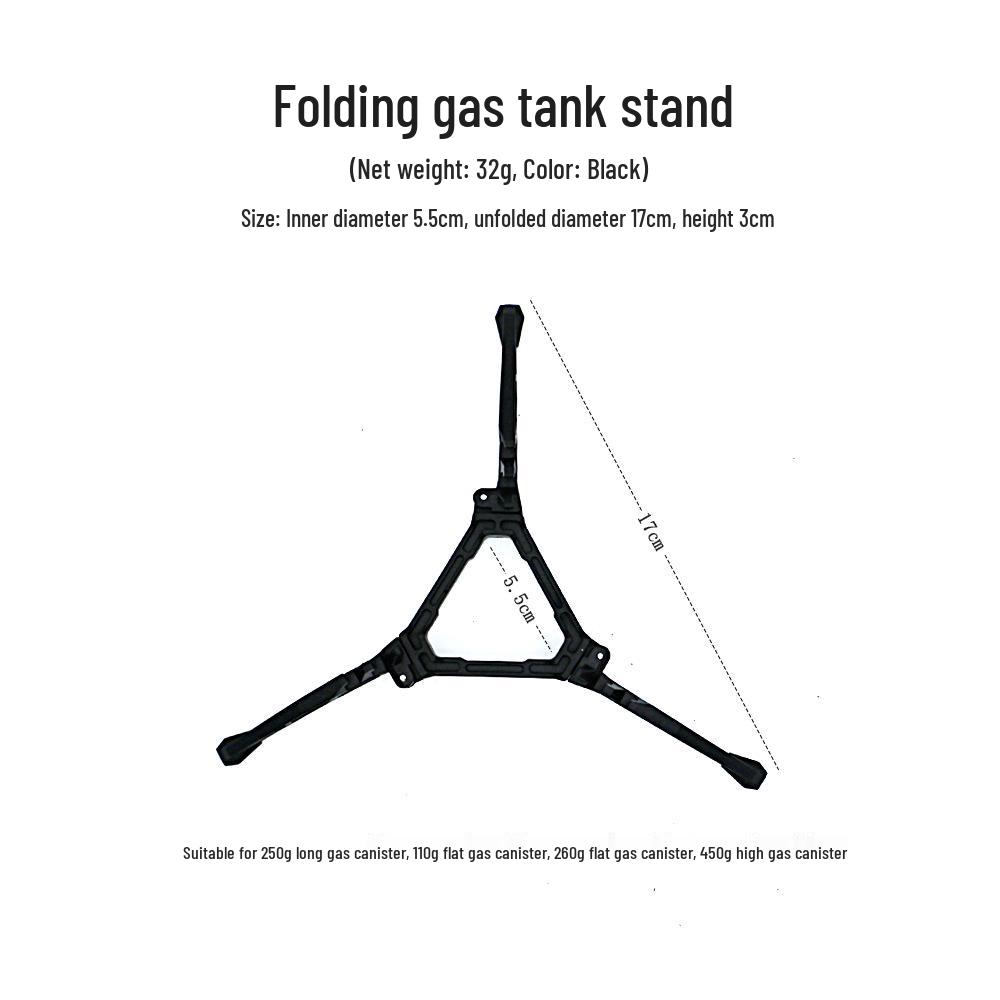 

Портативный уличный складной штатив-держатель для газового баллона - Устойчивая подставка для кемпинга матовый черный