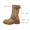 Fashion New Women Boots Chunky Heel Mid Calf Western Cowboy Retro Stacked Boots Thick Platform Lifts Fashion Shoes