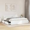 VidaXL Bed Frame with Headboard White 200x200cm Engineered Wood, Bedroom Furniture, Double Bed, Bed Base, 3295534