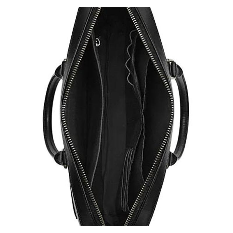 Coach ETHAN 38 Classic Logo Zipper Closure, Artificial Leather, Portable Shoulder Crossbody Briefcase, Large Size, Men's Black