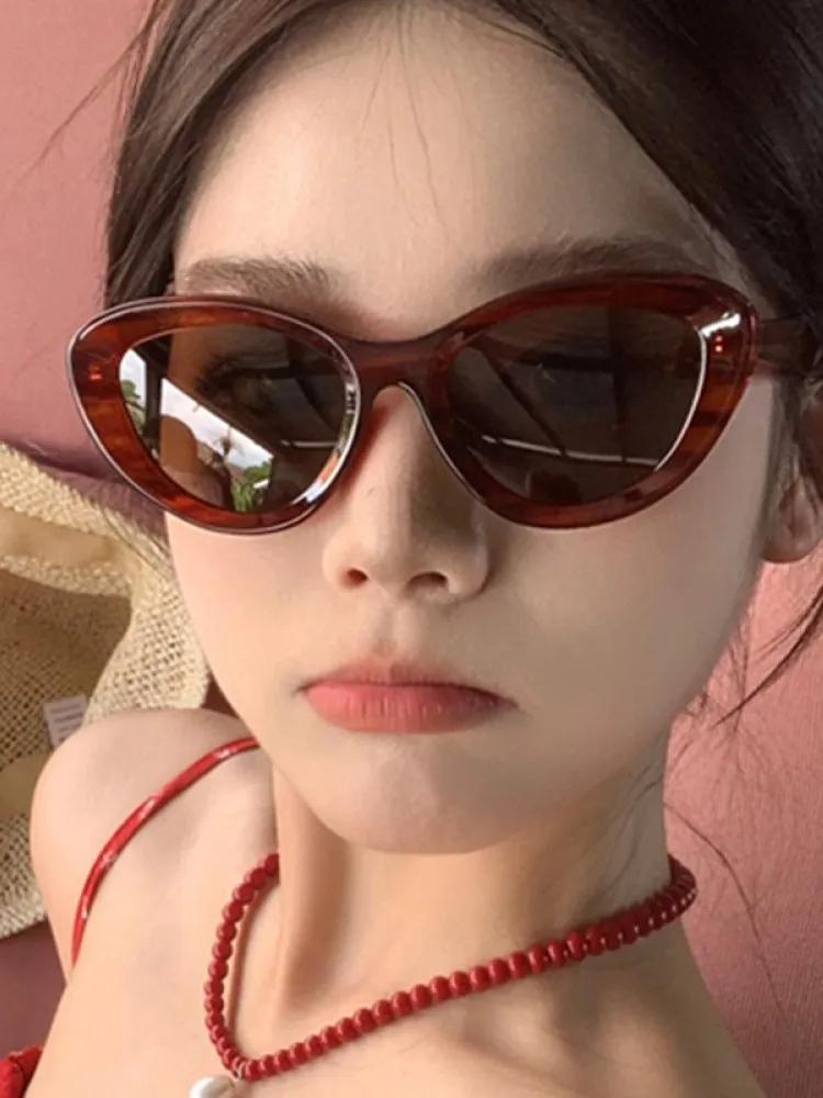 Retro Concave Cat Eye Sunglasses Women Fashion Brand Designer New Sun Glasses Cateye Eyeglasses Shadow For Female