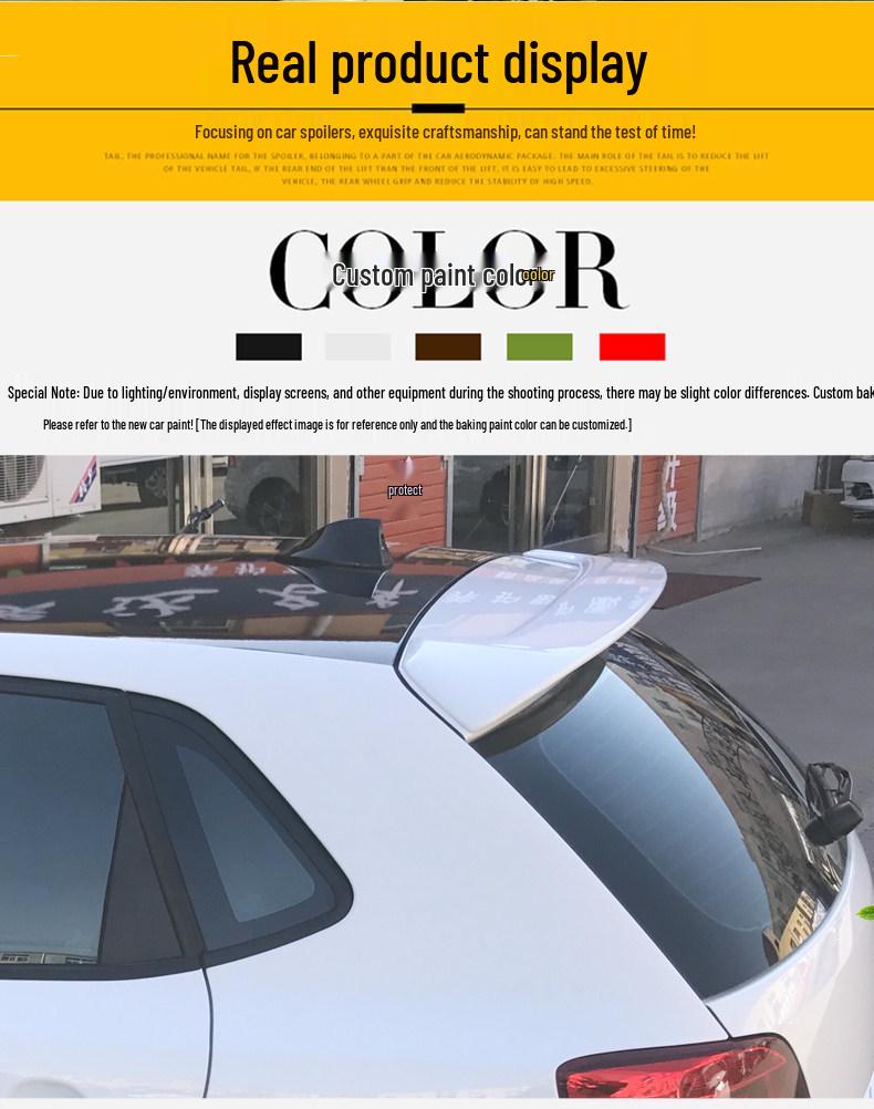 Compatible Rear Spoiler for Polo 06-21 Models: 19 Polo No-Drill Top Tail Modification