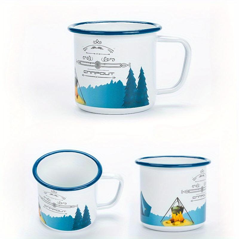 

Посуда для кемпинга на открытом воздухе, эмалированные кружки, винтажные креативные кружки, закатанные эмалированные кружки, утолщенные эмалированные стаканы для воды, аксессуары для пикника