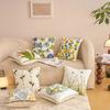 Bestickte Baumwollblumen-Kissenhülle Für Zuhause Sofa Bett Dekorative Kissenhülle Wohnzimmer