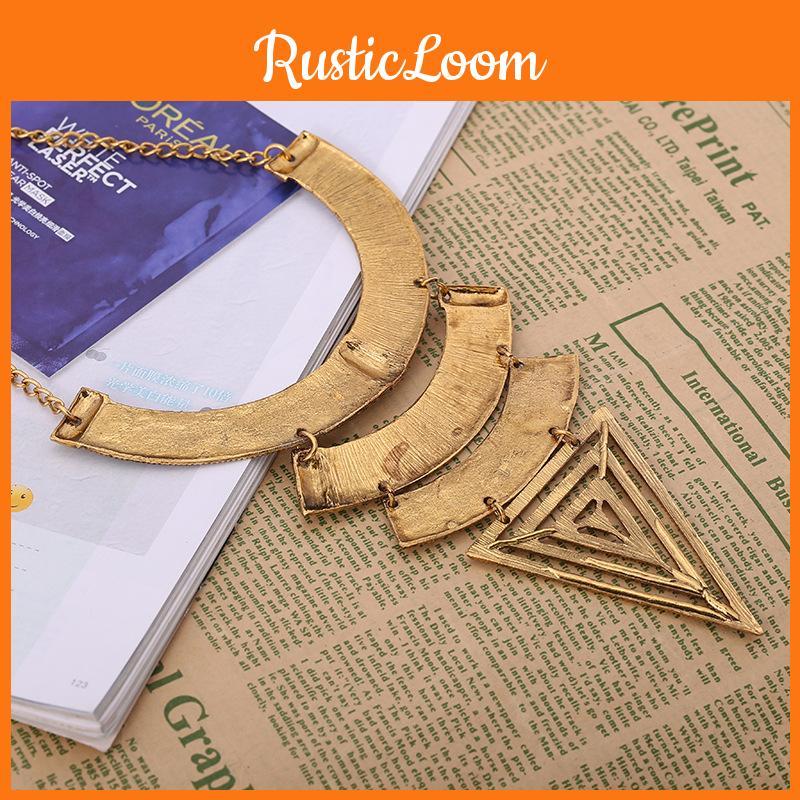 Creative And Fashionable Multi Layer Geometric Shape Women Metal Necklace