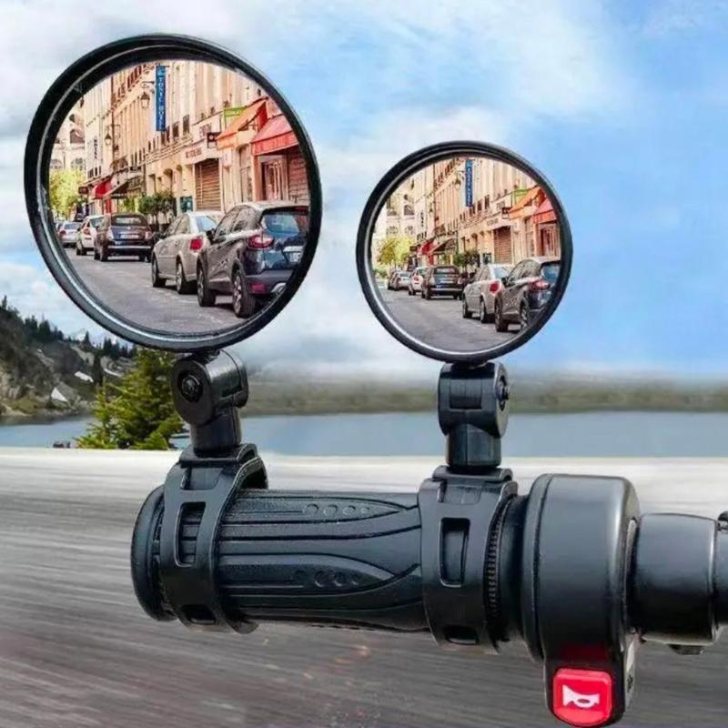 Universal ABS Bike Handlebar Side Mirror With Adjustable Mounting System For Clear Road Observation