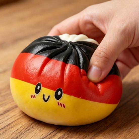 Cartoon Expression Dumpling Toy Stress Relief Flag Theme Steamed Bun Squeeze Fidget Toy Hand Relaxation Decompression Tool