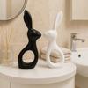 Home Decor Rabbit Pair Elegant Design (Black & White)