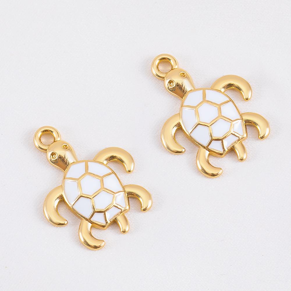 10pcs Trend White Enamel Ocean Coral Conch Fish Bones Fishtail Heart Charms Alloy Pendants DIY Necklace Keychain Jewelry Making
