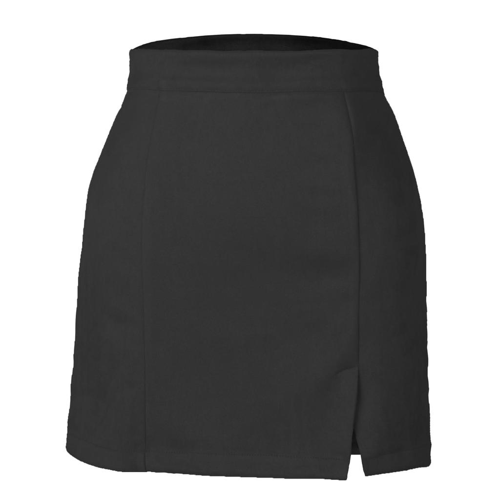 Women's High Waist Suede Wrap Mini Skirt - A-line Solid Color, Zipper Closure, Autumn/Winter Collection