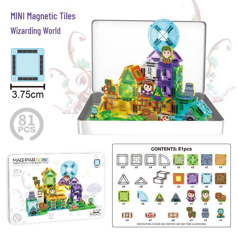 Portable Magnetic Tile Set: Travel-Friendly Educational Toy for Building and Creativity - Christmas Gift