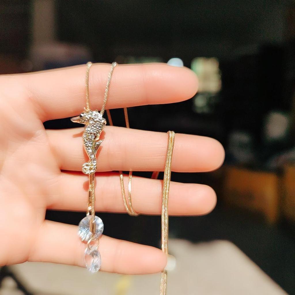 Koreanischer Schlichter Stil Langer Pullover Quastenanhänger Halskette