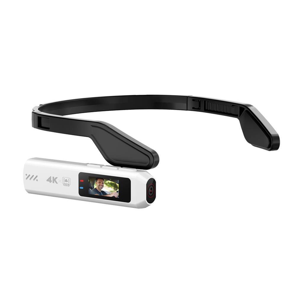4K Ultra HD Wearable Video Camera First-Person View Recording Hands-Free Vlog Camera 0.96in IPS Screen 110 Degree Wide Angle