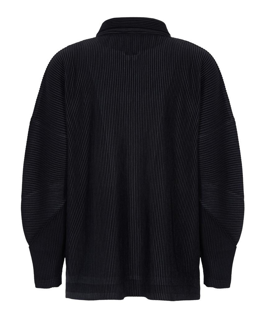 LEVELD Pleated Line Oversized Long Sleeve Shirt