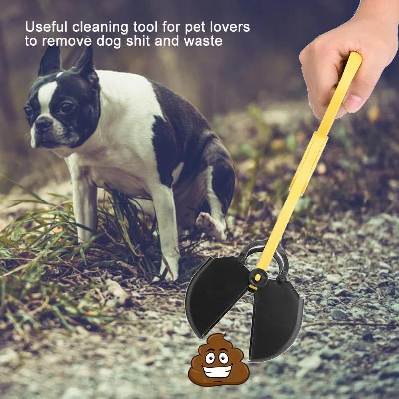 Pooper Scooper for Dog Jaw Clamp Heavy Duty Long Handle Poop Scooper for Dog Puppy Cat Waste Picker Pet Cleaning Shovel Tools