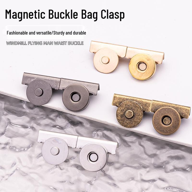 Strong Magnetic Snap Buckle for Leather Bags: Hidden No-Sew Clasp Accessory
