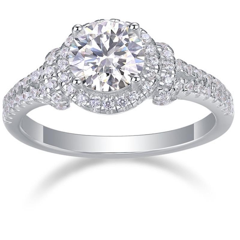 

Bague Ringen S925 Серебряный комплект умного женского замыкающего кольца с муассанитом 1 карат