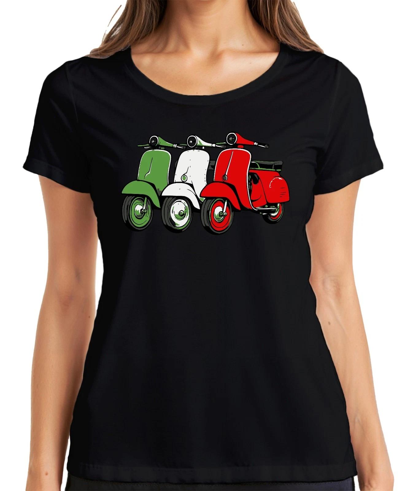 Italien Retro Roller Flagge Scooter Vintage Vespa Stil Lifestyle Damen T-Shirt M