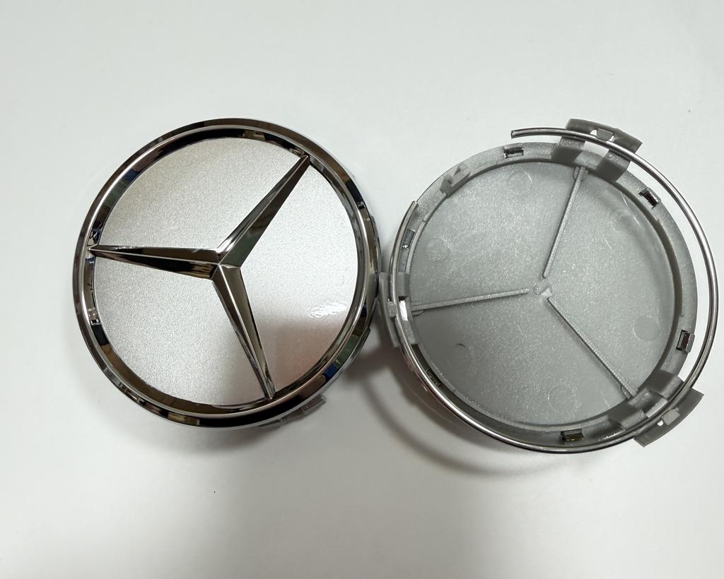 4 Replacement Parts of 75mm Wheel Hub Cover Logo, Car Wheel Center Cover Wheel Outer Sticker, Suitable for Mercedes Benz A, B, C