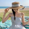 Straw Weaving Beach Straw Cap Elegant Wide Brim Hat Vacation Sun Protection Cap  Travel Use