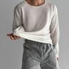 Frühling Herbst Herren Top Rundhals Langarm Dünn Ausgehöhlt