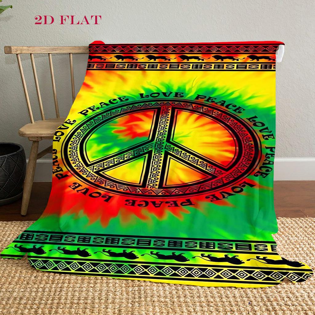 Vibrant Peace Love Harmony Blanket Soft and Comfortable Home Decor Outdoor Plush Blanket Christmas Gifts Air Conditioning Blanket