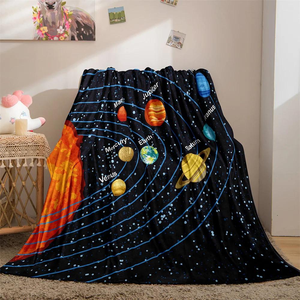 Galaxy Blanket Star Throws Planet Space Gift for Boy Girl Colorful Soft Lightweight Flannel Fleece Blankets Purple for Bed Couch