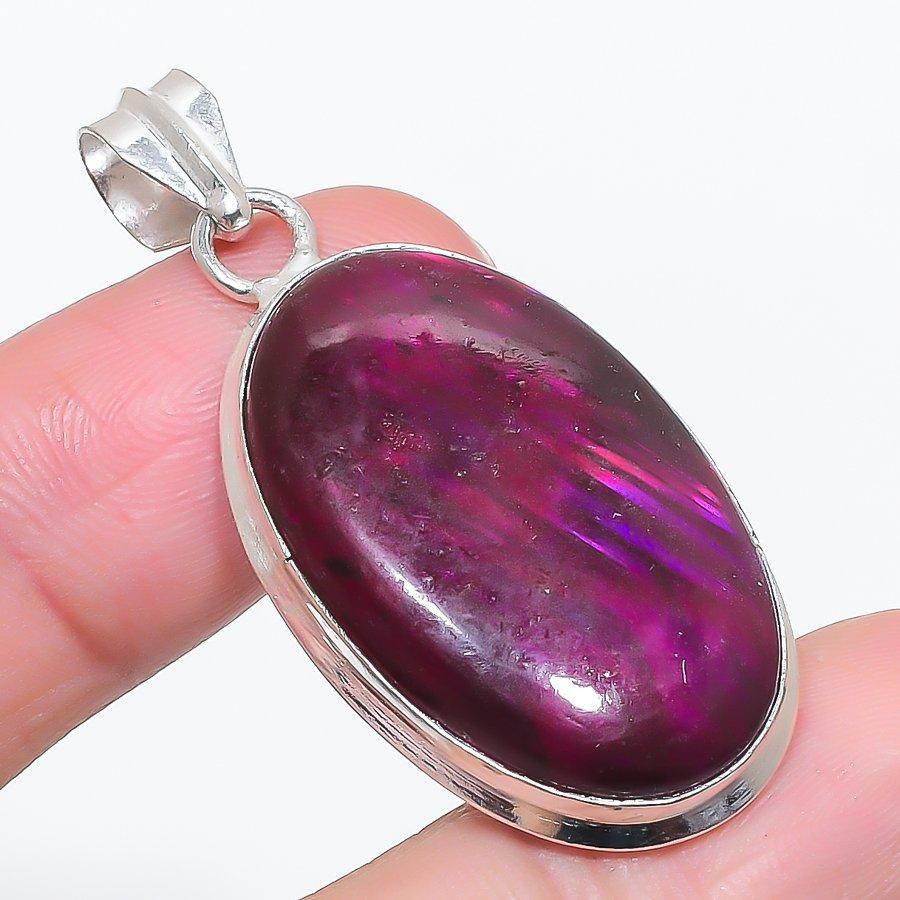 

Натуральный розовый лабрадорит драгоценный камень 925 стерлинговое серебро ювелирная подвеска 1.97 l0U77