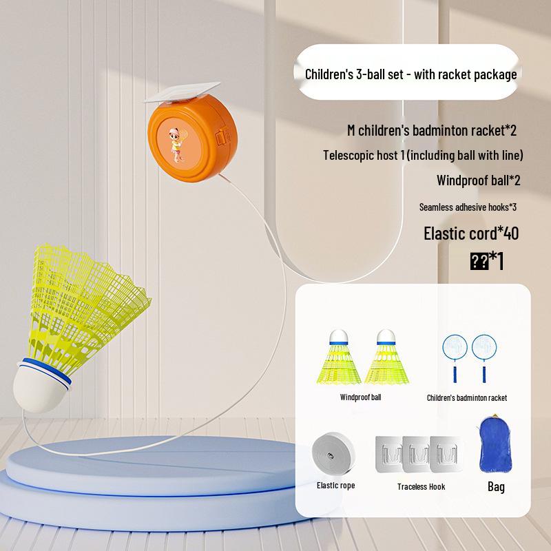 Elastic Rotating Badminton Trainer for Solo Practice - Indoor/Outdoor, Kid/Adult