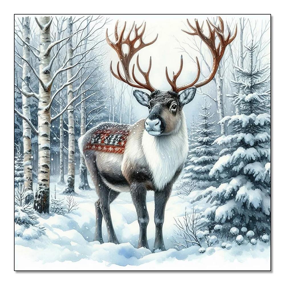 

Полная круглая алмазная живопись Животное Волк 5d DIY Алмазная мозаика Пейзаж Зима Домашний декоративный Набор для рукоделия из стразов Full Round 25x25CM