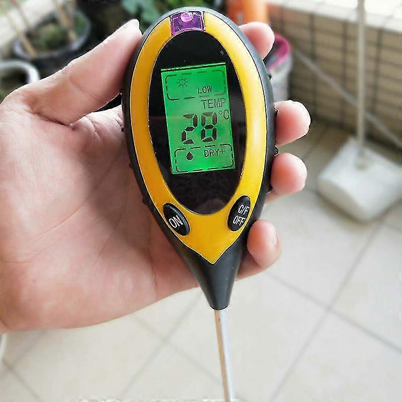 4-in-1 Soil Tester: Moisture, Light, pH & Temperature Meter